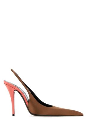 Saint Laurent Peach Two-tone Satin Pumps