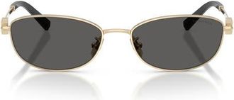 Tiffany & Co. 56mm Oval Sunglasses in Pale Gold /Dark Grey at Nordstrom