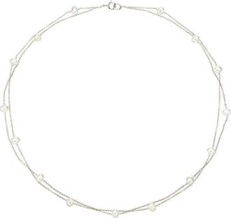 Lily & Roo Solid White Gold Layered Pearl Necklace