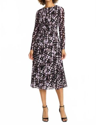 Maggy London Nariah Midi Dress In Lilac & Black