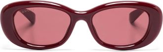 Gucci Occhiali da sole ovali - Rosso
