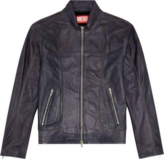 Diesel L-Krix leather biker jacket - men - Sheepskin - 46 - Black