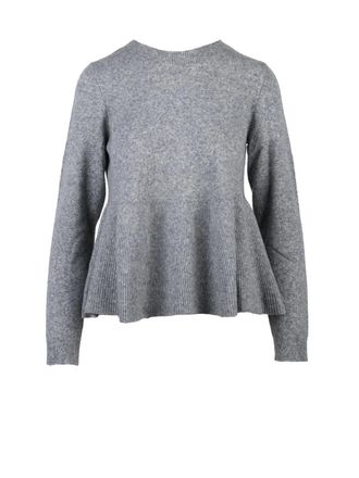 BA&SH Wheel Knit Sweater in Grey Wool and Lyocell Blend