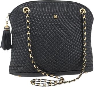 Bally Pre-owned Shoulder Bags, female, Black, Size: ONE SIZE Pre-owned Leather Shoulder Bag