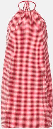 Hunza G Abito corto in seersucker con scollo allamericana