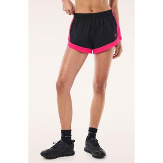 P.E Nation Stride Shorts in Black/cosmo Pink at Nordstrom, Size X-Small