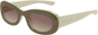 Alexander McQueen AM0527SA Asian Fit 004 Womens Sunglasses Brown Size 53 - Free RX Lenses - Free RX Lenses