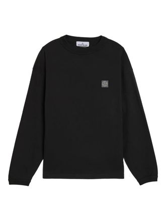 Stone Island long-sleeve organic cotton T-shirt - men - Organic Cotton - L - Black