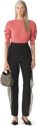 Lanvin Wool Sweater With Grosgrain Detail in Pink at Nordstrom, Size X-Small Eu