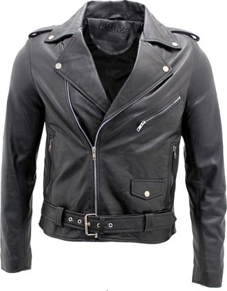Infinity Leather Mens Classic Brando Leather Biker Jacket-Antalya