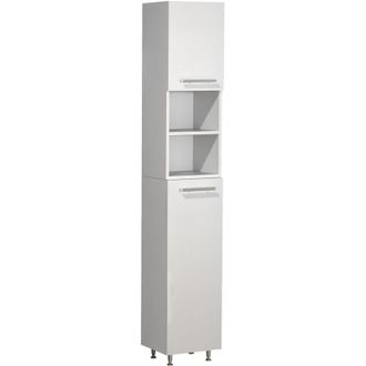 ebuy24 Ebuy24 - vcm Armadio da bagno in legno Mobili da bagno Armadio bagno Armadio alto Dimensioni ca. a. 170 x l. 30 x p. 25 cm - Lisalo (Bianco)