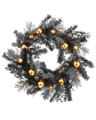 National Tree Company 24 Halloween Wreath With Ball Ornaments