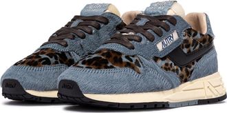 Autry Reelwind Sneaker in Pony Leather Blue Grey/black at Nordstrom, Size 36