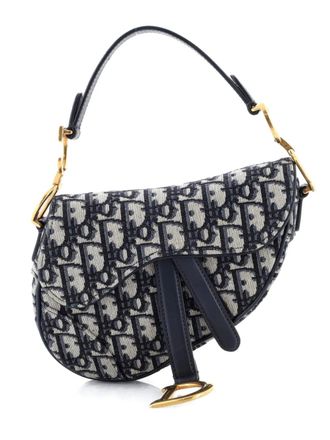 Dior Saddle Handbag Oblique Canvas Mini shoulder bag - Blu