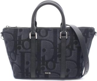 Dior Borsa a tracolla Weekender 25 in tela con motivo Oblique 2010-2025 - Blu