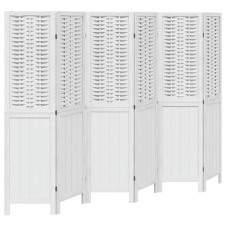 vidaXL Divisorio Ambienti 6pannelli Bianco Legno Massello Di Paulownia - Vidaxl