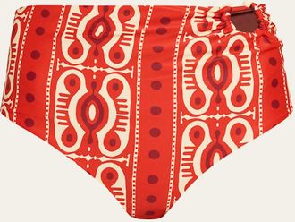 Johanna Ortiz Taita Tribal High-Waist Bikini Bottoms