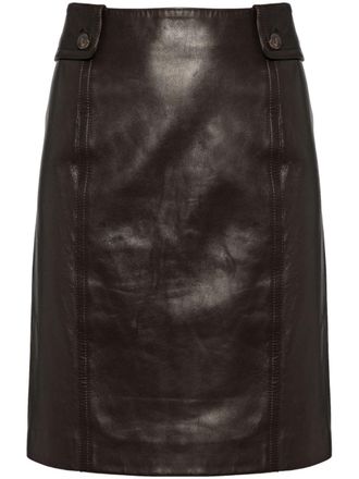 Gucci leather pencil skirt - Brown
