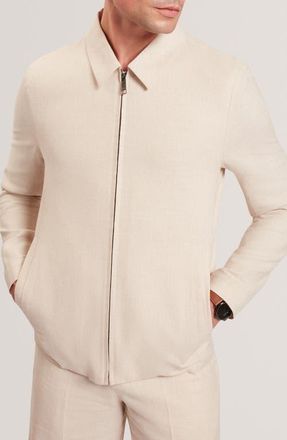 Ted Baker Ashley Linen & Cotton Jacket in Stone at Nordstrom, Size 3