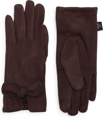 Nanette Lepore Bow Cuff Gloves in Brown at Nordstrom Rack