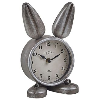 Beliani Beliani - Reloj De Mesa Metal Plateado Con Forma De Conejo Dise&ntilde;o Moderno Thusis
