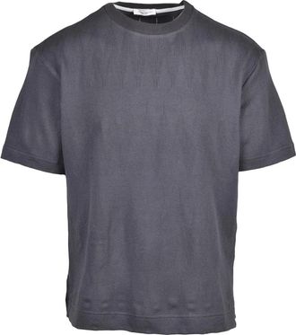 Paolo Pecora Grey Stretch Cotton V-Neck Under Jacket Sweater