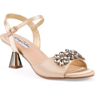 Lady Couture Liz Floral Crystal Sandal in Gold at Nordstrom Rack, Size 11