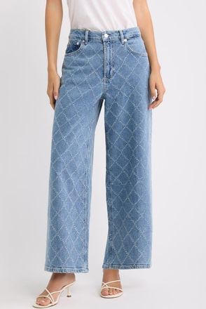 Rails Belmont Diamond Distressed High Waist Wide Leg Jeans at Nordstrom, Size 27