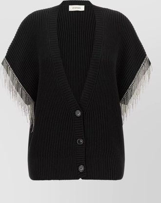 Sportmax virgin wool ribbed v-neck cardigan