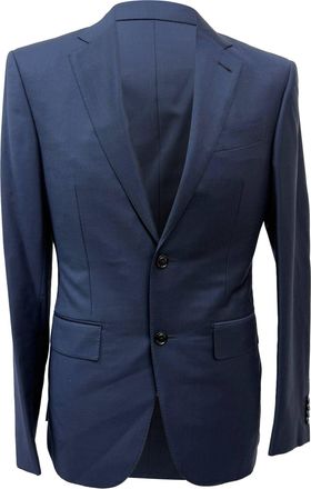 Ermenegildo Zegna Plaid Blazer and Trousers Set in Navy Blue Wool