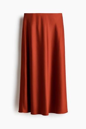 H&M Midi Skirt in Burnt Orange at Nordstrom, Size Xx-Large