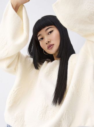 Twik Womens Embossed butterflies sweater