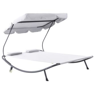 OUTSUNNY Garden Double Hammock Sun Lounger Day Bed Canopy 2 Pillows w/ Stand New | TJ Hughes
