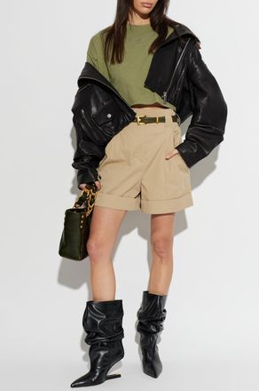 Balmain T-shirt With Embroidered Logo, Womens, Green