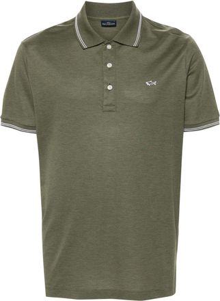 Paul & Shark logo-appliqué polo shirt - men - Cotton - S - Green