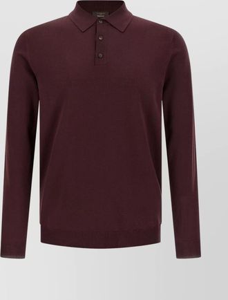 Zanone wool polo shirt collar ribbed cuffs hem