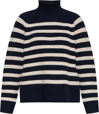 Munthe Maglione a righe in misto lana e cotone - Blu