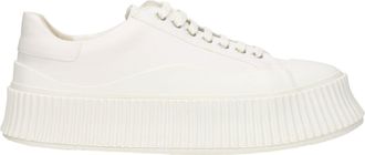 Jil Sander White Fabric Platform Mens Sneakers