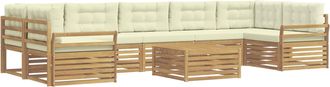 vidaXL Conjunto De Sof&aacute;s De Exterior 8 Uds. Blanco Y Crema Vidaxl