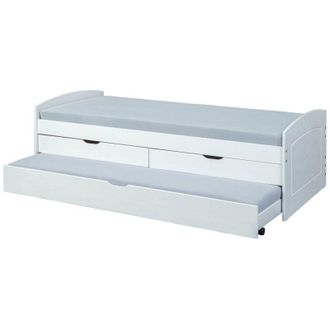 ebuy24 Ebuy24 - Struttura 2 Letti singoli 90x200 cm Bianco con Cassetti