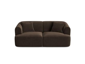 Cosmopolitan Design Sof&aacute; modular 2 plazas de terciopelo chocolate