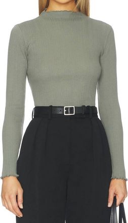Nation Ltd Brenna Mock Neck Top In Castor Grey