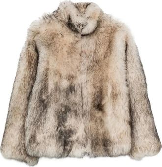 Santoro London Zip-up Faux-fur Coat