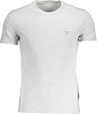 Guess T-Shirts, male, Gray, Size: 2XL Gray Cotton Men T-Shirt
