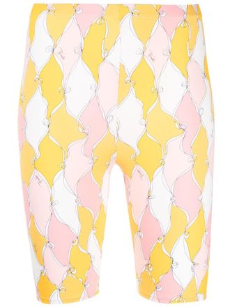 Pucci Losanghe Baby-print cycling shorts - women - Recycled Nylon - L - Yellow