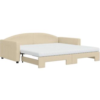 vidaXL Vidaxl - Sof&aacute; Cama Nido Con Colch&oacute;n Tela Crema 100x200 Cm