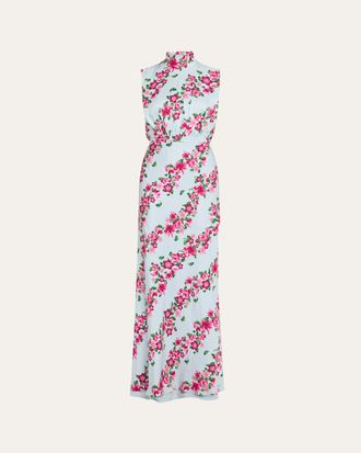 Saloni Fleur Printed High-Neck Dress