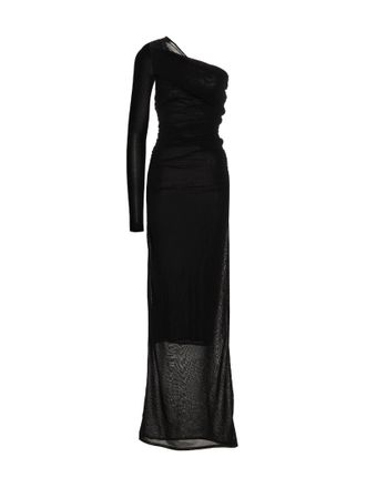 Saint Laurent Womens Draped Long Dress