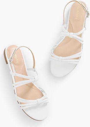 Talbots Aria Strappy Nappa Sandals - White - 10 1/2 M Talbots