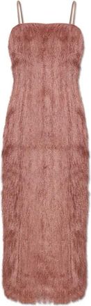 Balmain Jurk met franjes - Dames - Feestkleedjes - Roze - XS - Kleedjes